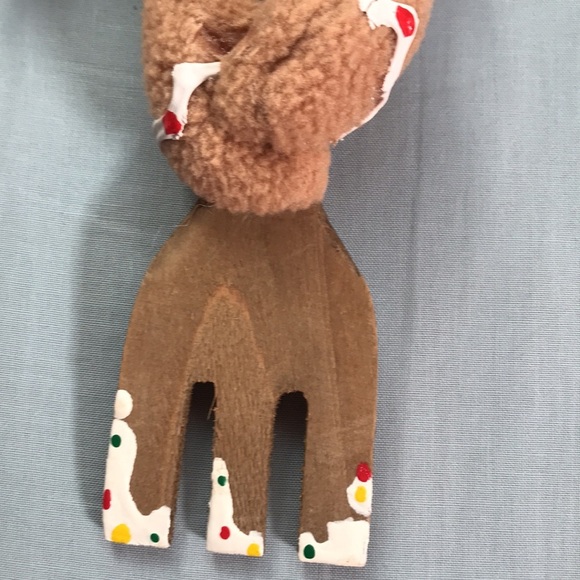 RARE vintage fabric gingerbread men fork & spatula kitchen Christmas ornaments - Picture 4 of 12